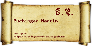 Buchinger Martin névjegykártya